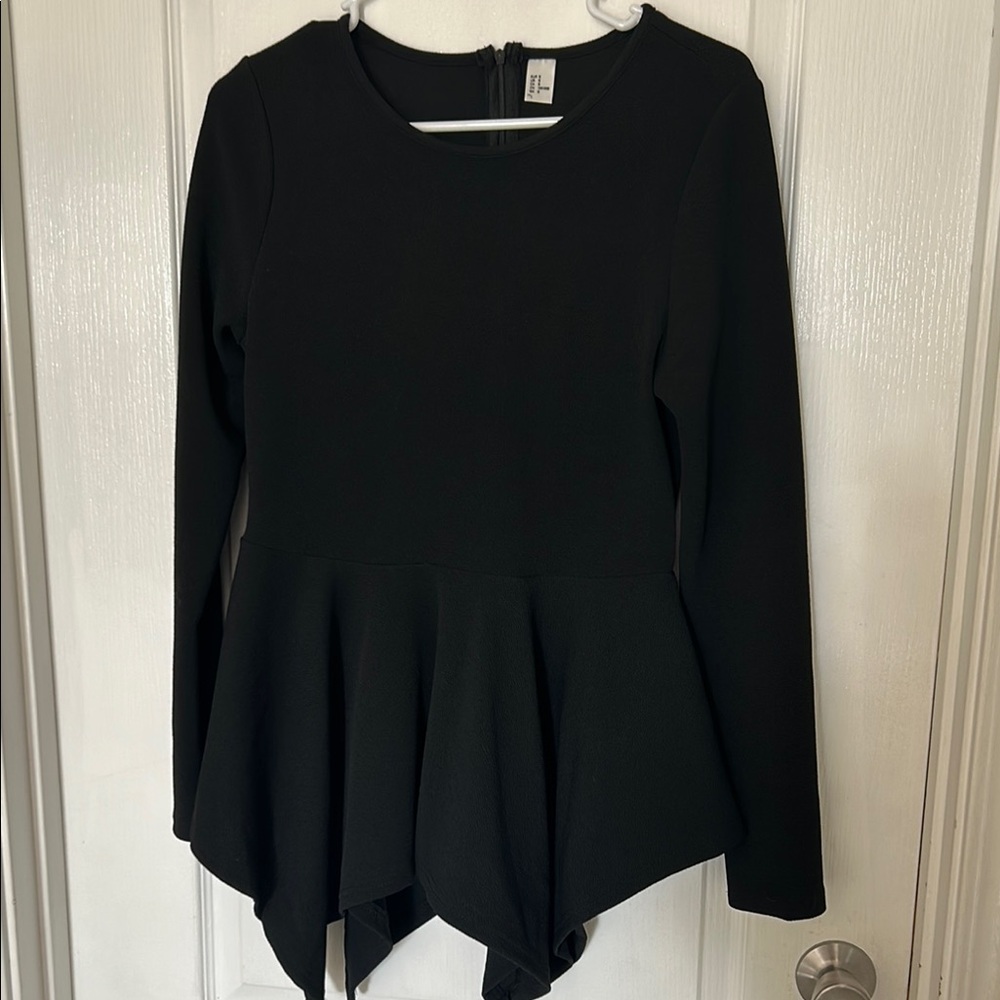 J. Crew Black Peplum Top